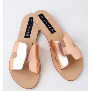 Steve Madden Greece H Leather Sandals rose gold 9